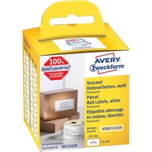 Avery-Zweckform etikete (u roli) 89 mm x 36 mm papir, bijele boje 520 kom. trajne AS0722400 etikete za adrese slika