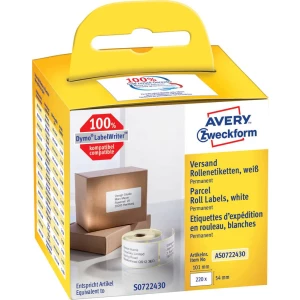 Avery-Zweckform etikete (u roli) 101 mm x 54 mm papir, bijele boje 220 kom. trajne AS0722430 etikete za isporuke slika