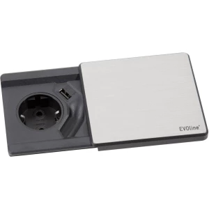 Ugradbena utičnica s USB-om 159270003300 Schulte Elektrotechnik crna, srebrna slika