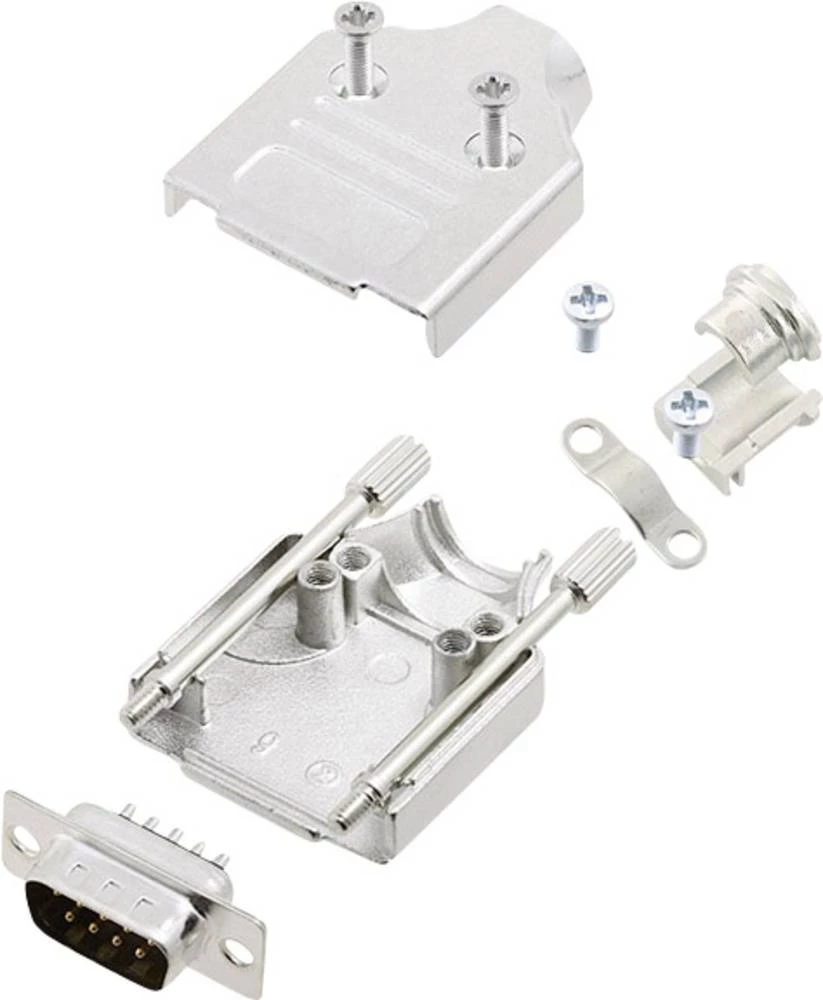 D-SUB letva s muškim kontaktima-set 180 ° broj polova: 9 lemna čaša encitech MHDM-09-DMP-K 1 set slika