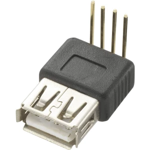 USB utični konektor TRU COMPONENTS montaža na tiskanu pločicu, utičnica kutna tip A 90° USB utičnica tip A, 90° sadržaj: 1 kom. slika