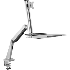 Digitus DA-90381 Radni stol za sjedenje-stajanje ATT.FX.HEIGHT_RANGE: 30 Do 500 mm Crna, Srebrna slika