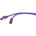 LAN (RJ45) Mreža Priključni kabel CAT 6 S/FTP 0.15 m Ljubičasta sa zaštitom za nosić, pozlaćeni kontakti, Vatrostalan Renkforce slika