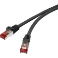 LAN (RJ45) Mreža Priključni kabel CAT 6 S/FTP 2 m Crna sa zaštitom za nosić, pozlaćeni kontakti, Vatrostalan Renkforce slika