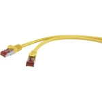 LAN (RJ45) Mreža Priključni kabel CAT 6 S/FTP 10 m Žuta sa zaštitom za nosić, pozlaćeni kontakti, Vatrostalan Renkforce