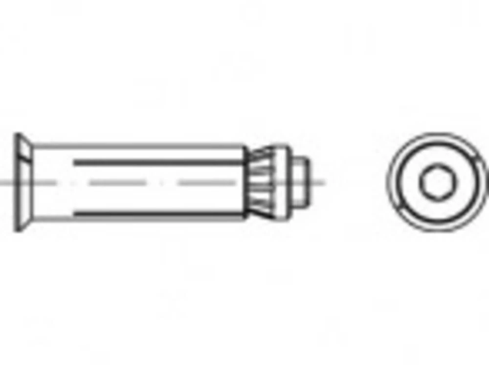 Članak 82031 Čelik HBFF pocinčani LINDAPTER-HOLLO-BOLT FlushFit f. potpuno uvući pričvršćenje na šuplje dionice: FF 08-2 (70/45) slika