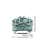 WAGO 2002-6301 prolazna stezaljka 5.20 mm opruga : L sive boje 100 komada