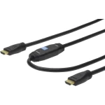 HDMI Priključni kabels pojačalom[1x Muški konektor HDMI - 1x Muški konektor HDMI] 20 m Crna Digitus