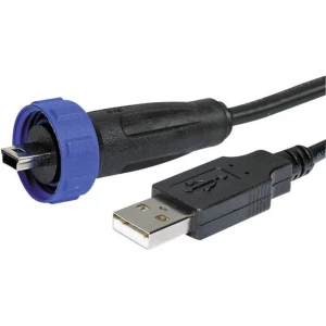 USB priključak-adapter 2.0 - IP68 ravan utikač, PX0441/3M00 USB A/mini USB B Bulgin sadržaj: 1 kom. slika