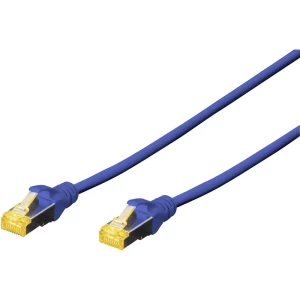 Digitus DK-1644-A-010/B RJ45 mrežni kabel, Patch kabel cat 6a S/FTP 1.00 m plava boja bez halogena, upleteni parovi, sa zaštitom za nosić, vatrostalan 1 St. slika