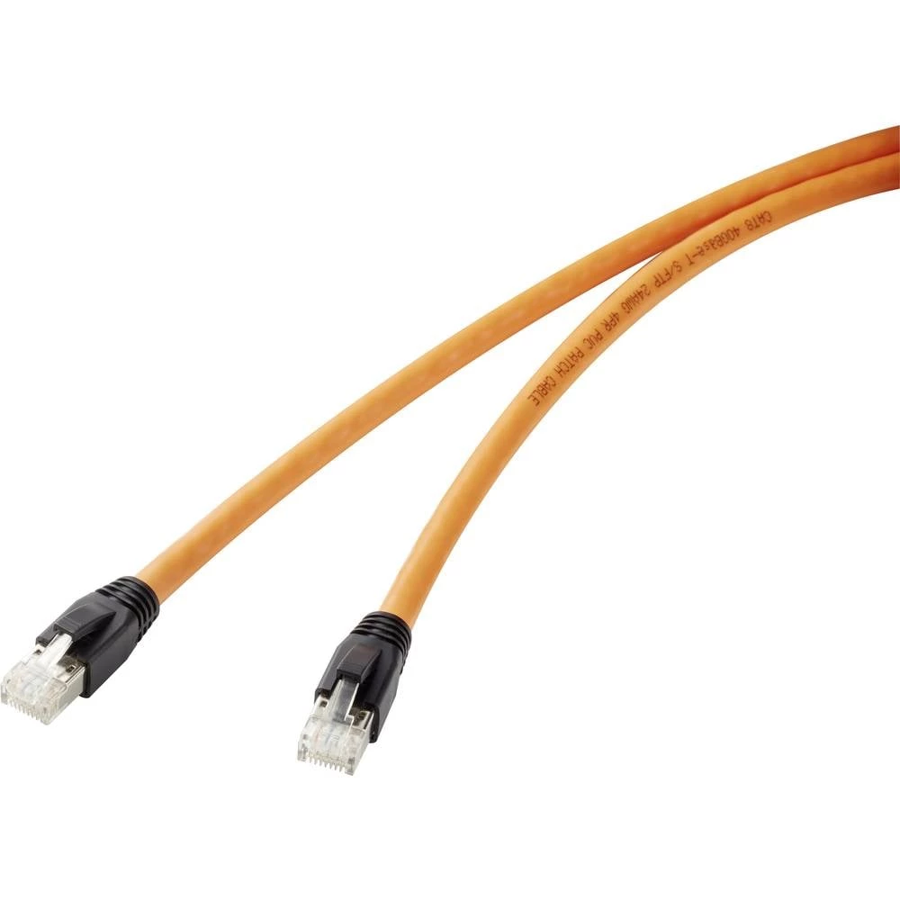 Renkforce RF-4769896 RJ45 mrežni kabel, Patch kabel cat 8.1 S/FTP 7.50 m narančasta pozlaćeni kontakti, sa zaštitom za nosić 1 St. slika
