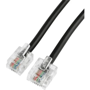 ISDN priključni kabel [1x RJ11 utikač 6p4c - 1x RJ45 utikač 8p4c] 10 m crni Hama slika