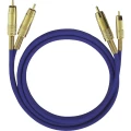 Oehlbach Cinch Audio Priključni kabel [2x Muški cinch konektor - 2x Muški cinch konektor] 5 m Plava boja pozlaćeni kontakti slika