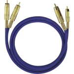 Oehlbach Cinch Audio Priključni kabel [2x Muški cinch konektor - 2x Muški cinch konektor] 5 m Plava boja pozlaćeni kontakti