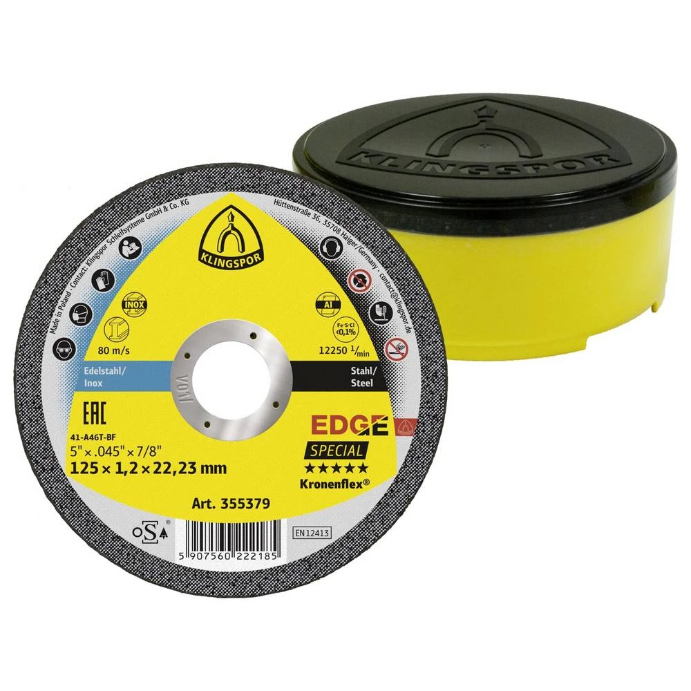 Klingspor EDGE Special 355379 rezna ploča ravna 125 mm 25 kom. nehrđajući čelik, čelik, aluminij slika