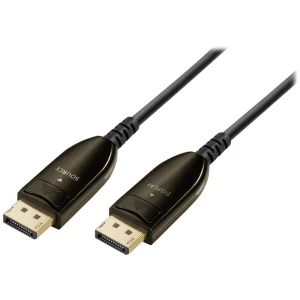 Maxtrack DisplayPort / staklena vlakna priključni kabel DisplayPort utikač, DisplayPort utikač 20.00 m crna C 509-20 ML Ultra HD (8K) DisplayPort kabel slika