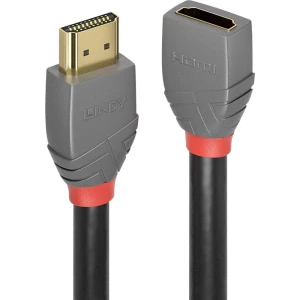 LINDY HDMI produžetak 1.00 m 36476 pozlaćeni kontakti antracitna boja, crna, crvena [1x muški konektor HDMI - 1x ženski slika