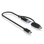 ICY BOX USB kabel USB 3.2 gen.2 (USB 3.1 gen.2) USB-C™ utikač, USB-A utikač 35 cm crna  60836