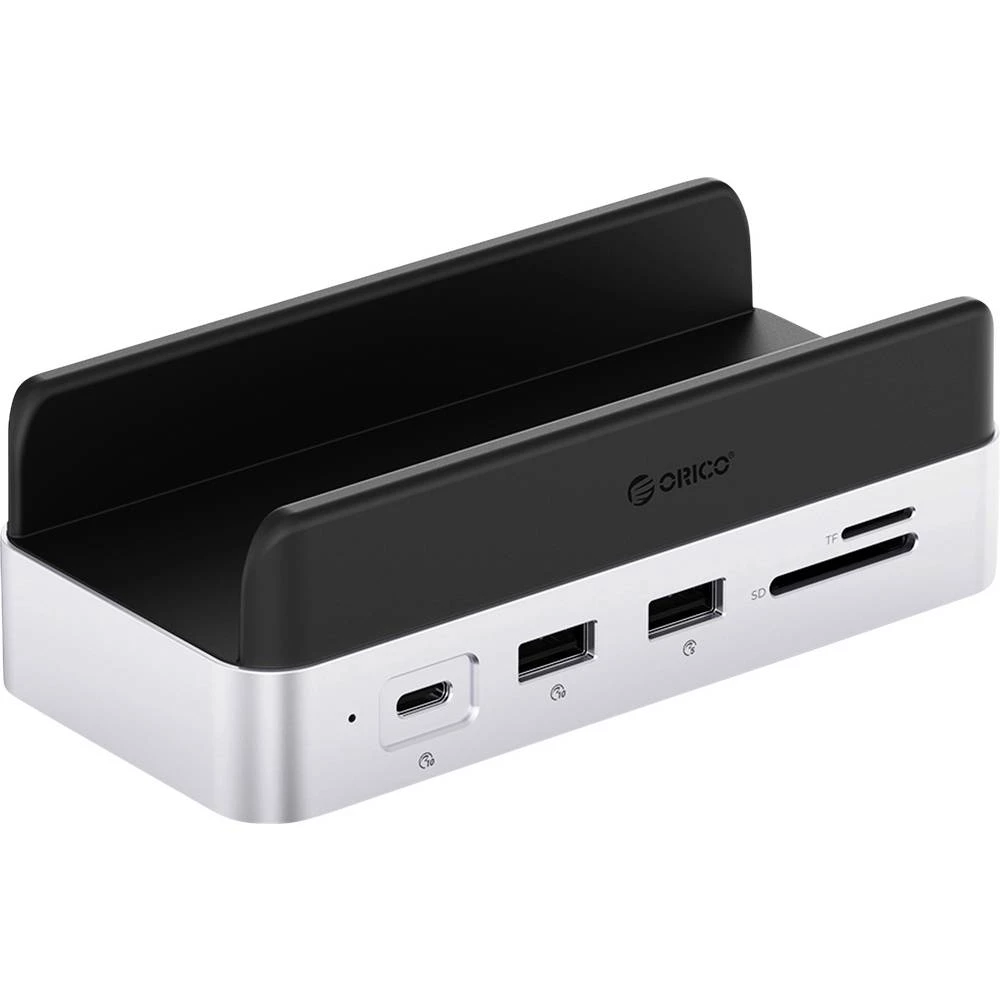 ORICO USB-C® priključna stanica VS10 Mini Dock Desktop Stand integrirani držač, integrirani čitač kartica, M.2 SSD utor slika