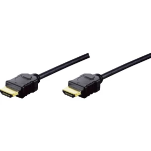 HS HDMI priključni kabel Digitus [1x HDMI-utikač<=> 1x HDMI-utikač] 5m, crn slika