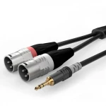 Hicon HBA-3SM2-0300 audio adapterski kabel [1x XLR utikač 3-polni - 1x 3,5 mm banana utikač] 3.00 m crna