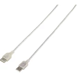 Renkforce USB kabel USB 2.0 USB-A utikač, USB-A utičnica 3.00 m prozirna
