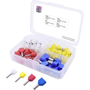 Asortiman kabelskih završetaka 2 x 0.75, 1, 1.50, 2.50 Izolirani dio Bijela, Žuta, Crvena, Plava boja TRU COMPONENTS 90 Dijelovi slika
