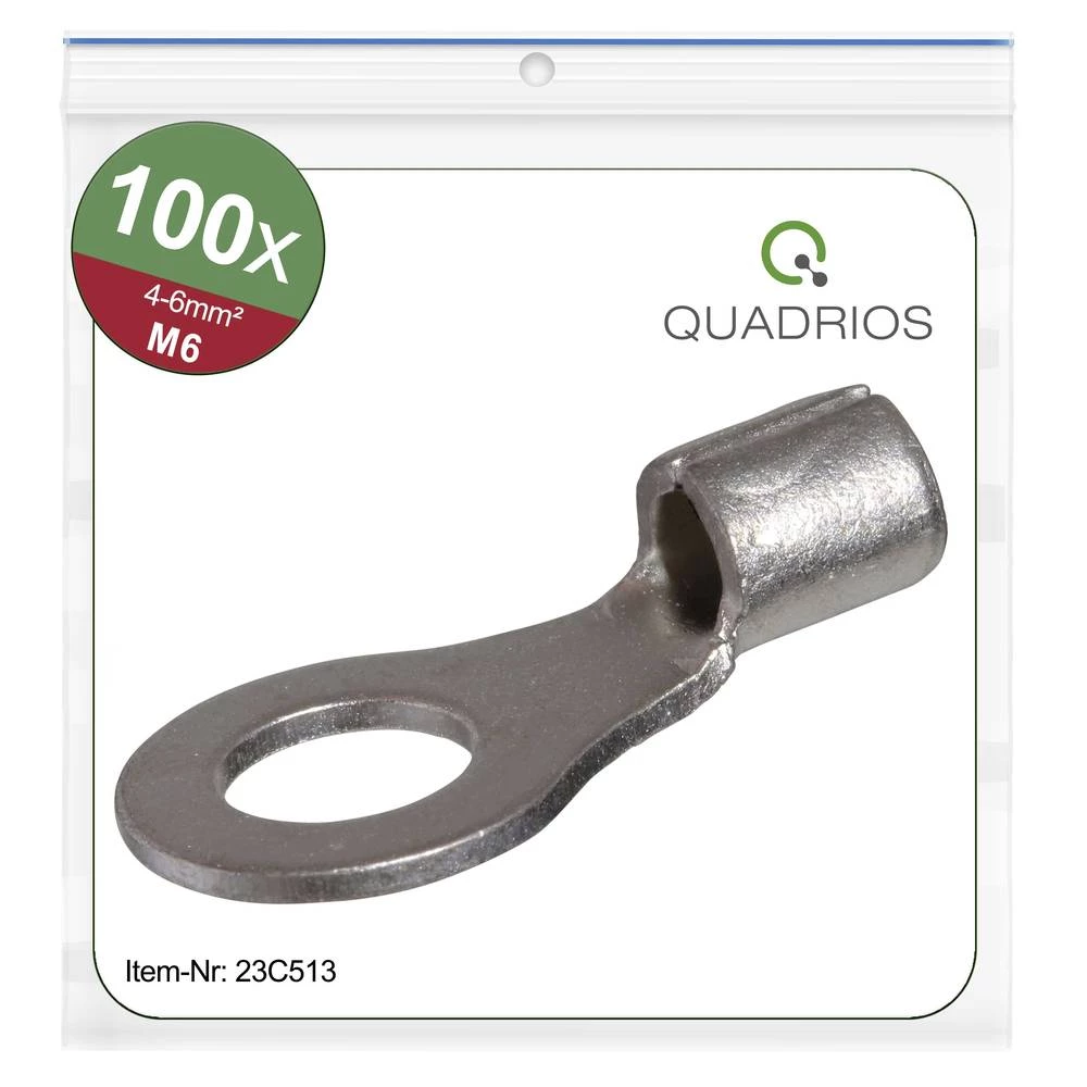 Quadrios 23C513 prstenasta kabelska stopica Presjek (maks.)=6 mm² Otvor Ø=6.5 mm neizolirani 100 St. slika