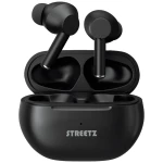 STREETZ TWS-117 In Ear Headset Bluetooth® stereo crna slušalice s mikrofonom, kutija za punjenje, kontrola glasnoće, kontrola na dodir