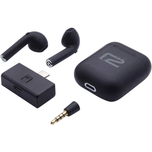 Igraće naglavne slušalice sa mikrofonom Bluetooth, USB C Bežične Ready2 R2GMSWTWS U ušima Crna slika