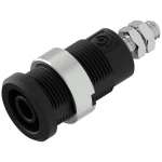 Sigurnosna banana utičnica Ø4 mm s okruglom maticom Ø14,5 mm, M4 navojnim svornjakom i šesterokutnom maticom, crna Electro PJP 3265-C-CD1-N sigurnosni laboratorijski ženski konektor   crna 1 St.