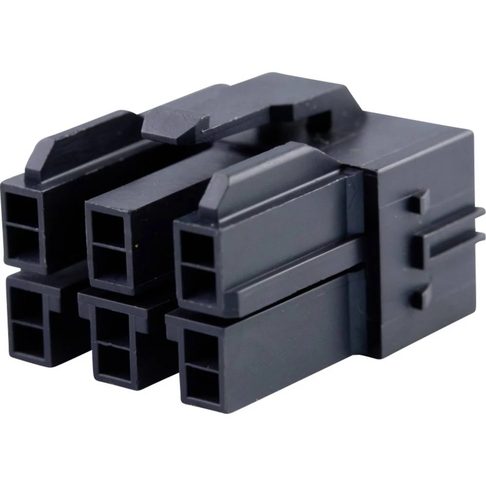 Molex 1510492606 CP-6.5 Receptacle Housing, 6.50mm Pitch, Dual Row, Polarized, Positive Lock, 6 Circuits, Black slika