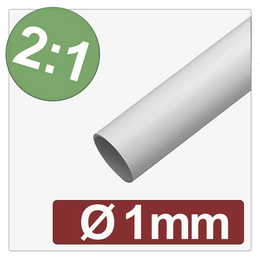 Quadrios 25CA582 skupljajuća cijev bez ljepila bijela 1 mm 0.5 mm Stopa skupljanja:2:1 Roba na metre slika