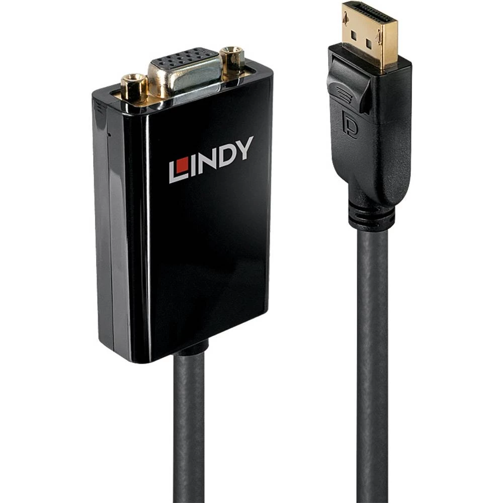 LINDY DisplayPort / VGA adapterski kabel DisplayPort utikač, VGA 15-polna utičnica 0.15 m crna 41006  DisplayPort kabel slika