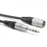 Hicon HBP-XM6S-0030 audio adapterski kabel [1x XLR utikač 3-polni - 1x klinken utikač 6.3 mm (mono)] 0.30 m crna