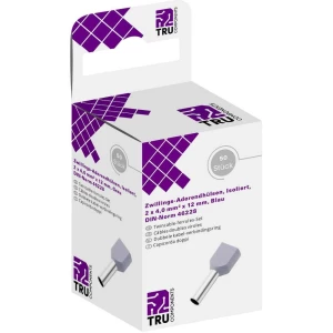 Dvostruka kabelska stopica 2 x 4 mm² x 12 mm Izolirani dio Siva TRU COMPONENTS 8571548 50 ST slika
