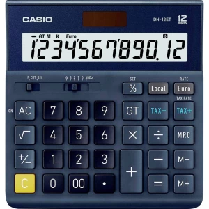 Casio DH-12ET stolni kalkulator tamnoplava Zaslon (broj mjesta): 12 solarno napajanje (D x Š) 101 mm x 159 mm slika