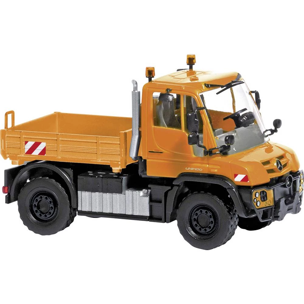 Busch 50934 h0 model kamiona Mercedes Benz Unimog U 430, prometno narančasta slika