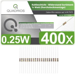 Quadrios 201711P001 komplet ugljenoslojnih otpora  aksijalno ožičen  0.25 W 5 % 400 St. slika