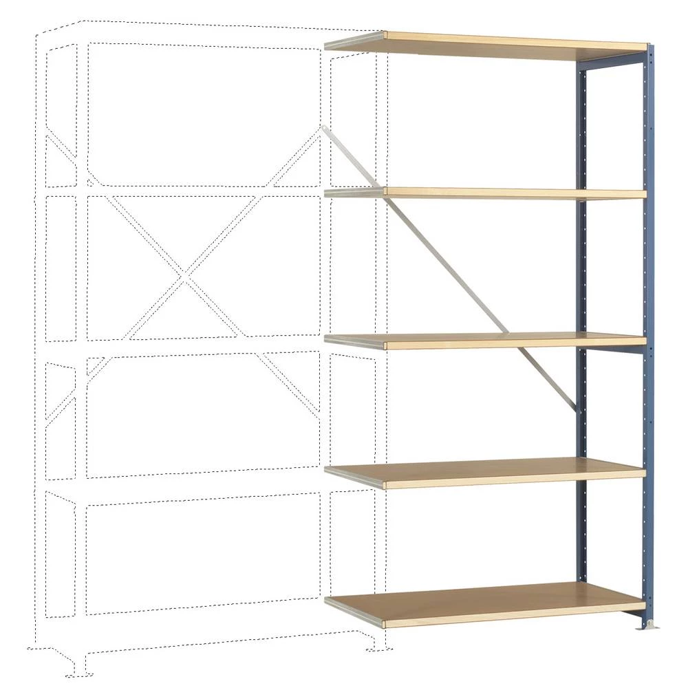 Manuflex RP1112.5007 dodatni modul regalne police 200 kg (Š x V x D) 970 x 2000 x 500 mm čelik obložen s prahom briljant slika