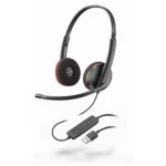 Plantronics Headset Blackwire C3220 binaural USB Telefonske slušalice USB Sa vrpcom, Stereo Na ušima Crna