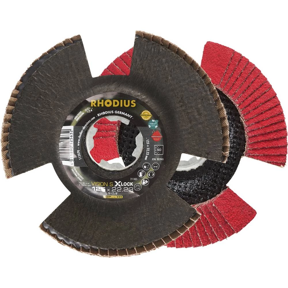 Rhodius 211405 VISION SPEED X-LOCK lepezasta brusna ploča nehrđajući čelik, čelik, obojeni metali 10 kom. slika