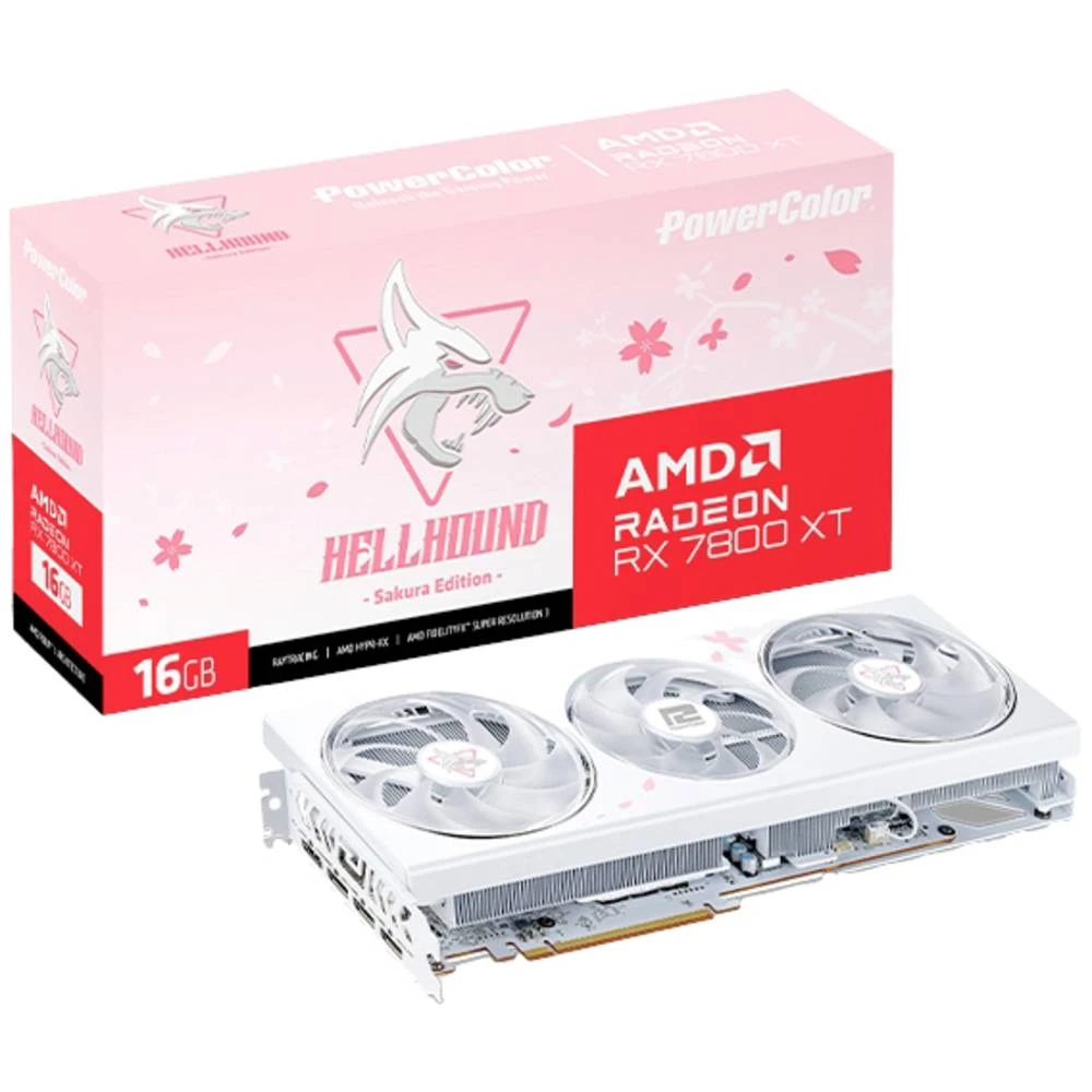 Powercolor grafička kartica AMD Radeon RX 7800 XT Hellhound Sakura 16 GB GDDR6-RAM PCIe x16 HDMI™, DisplayPort navijen slika