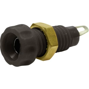 Laboratorijski ženski konektor Ženski konektor, vertikalna ugradnja Zatik-Ø: 4 mm Crna Cliff CL1450A 1 ST slika