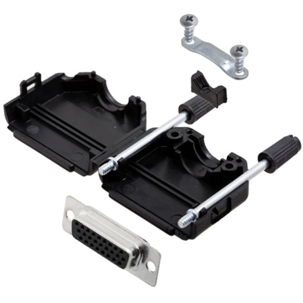 Višestruki ženski konektor D-SUB komplet 180 ° Broj polova: 26 Lemni kup TRU COMPONENTS TCDPPK15BKHDS26K 1 ST slika