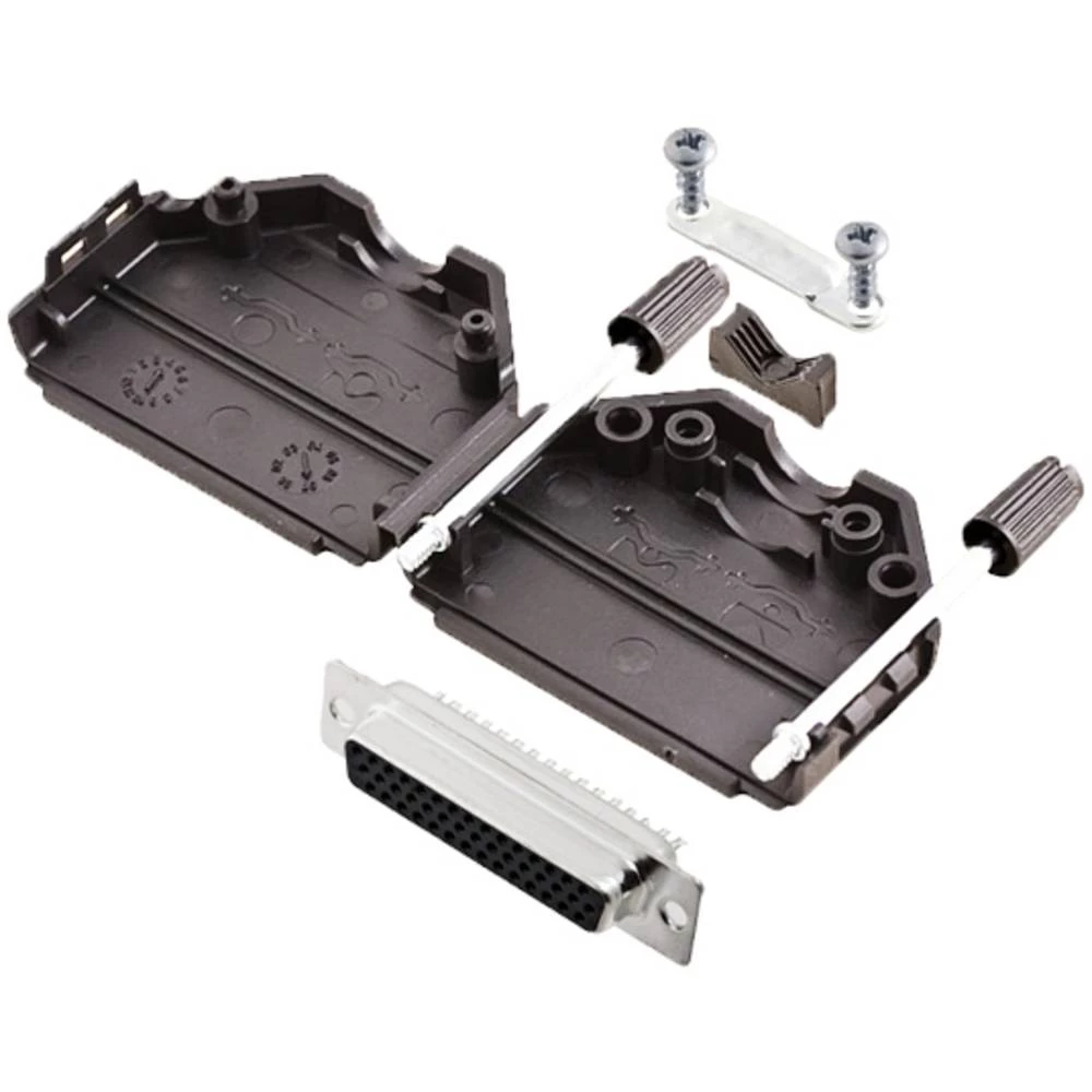 Višestruki ženski konektor D-SUB komplet 180 ° Broj polova: 44 Lemni kup TRU COMPONENTS TCDPPK25BKHDS44K 1 ST slika