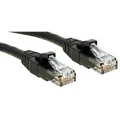 LINDY 45435 RJ45 mrežni kabel, Patch kabel cat 6 U/UTP 5.00 m crna sa zaštitom za nosić 1 St. slika