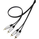 SpeaKa Professional SP-7870148 Cinch audio priključni kabel [2x muški cinch konektor - 2x muški cinch konektor] 1.50 m crna supersoft oplaštenje, pozlaćeni kontakti