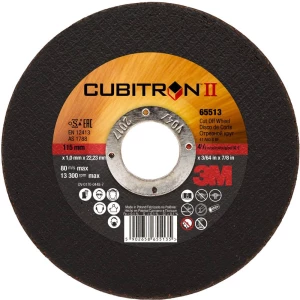 3M™ Cubitron™ II disk za rezanje, T41, 115 mm x 1,0 mm x 22 mm, A60 3M Cubitron™ 65513 rezna ploča ravna 115 mm 25 St. slika