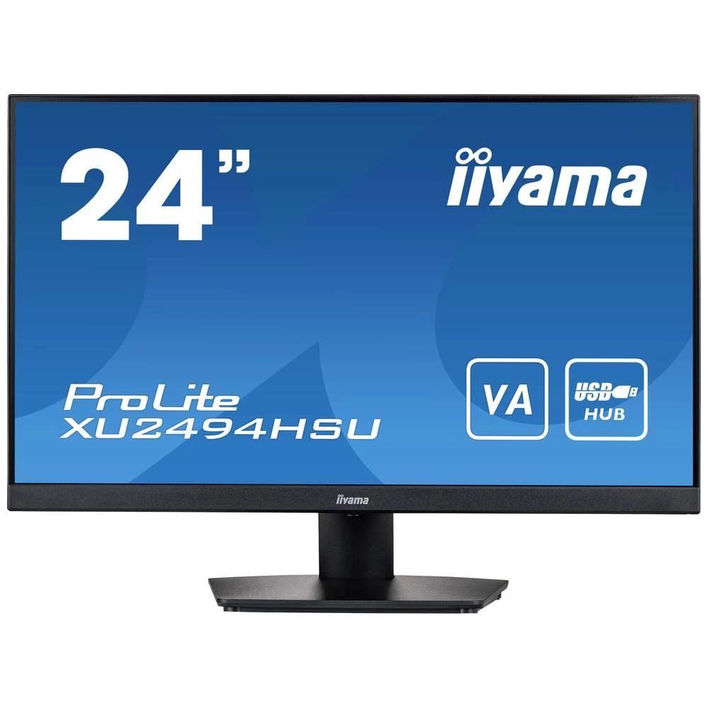 Iiyama XU2494HSU-B2 LED zaslon 60.5 cm (23.8 palac) Energetska učinkovitost 2021 E (A - G) 1920 x 1080 piksel Full HD 4 ms USB, HDMI™, DisplayPort, slušalice (3.5 mm jack) VA LED slika